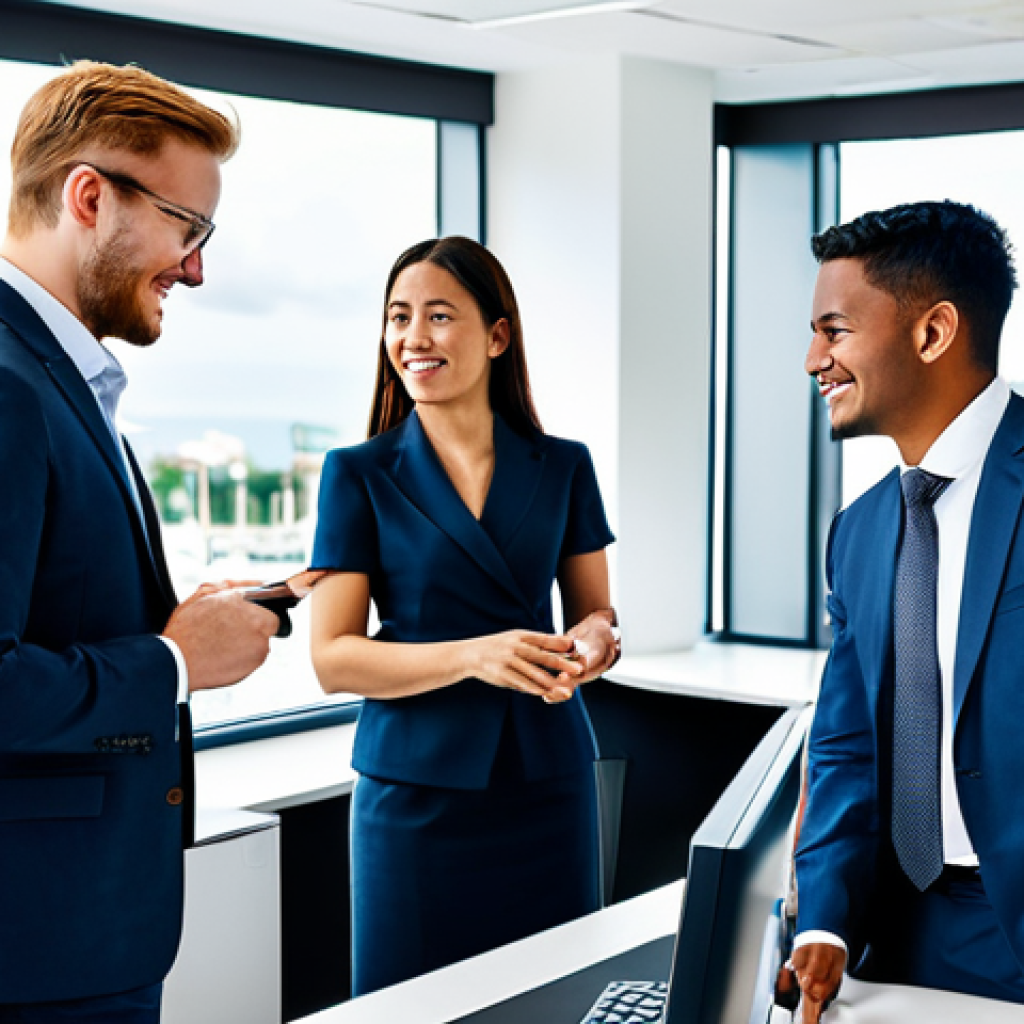 A group of diverse adult professionals, including men and women, collaborating in a modern, high-tech office environment. They are wearing professional business attire, including suits, blazers, and modest smart casual wear. The background features sleek computer workstations, digital displays, and a blurred view of the Port Louis cityscape, conveying innovation and teamwork. Professional photography, high resolution, fully clothed, appropriate attire, modest clothing, safe for work, appropriate content, family-friendly, perfect anatomy, correct proportions, natural pose, well-formed hands, proper finger count, natural body proportions.