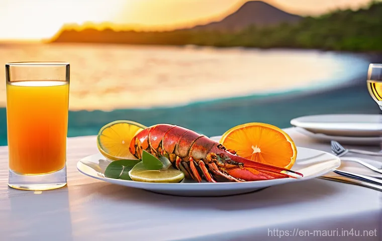 모리셔스 해산물 요리 - **An Exquisite Mauritian Seafood Curry Feast:**
    A beautifully composed image showcasing a rich a...