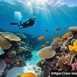 Home 16 모리셔스 블루 베이 해양 공원 - A vibrant underwater scene showcasing a diverse coral reef garden with clear visibility exceeding 20...